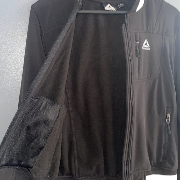 Reebok Black & White Zippered Athletic Bomber Jacket - Picture 3 of 9